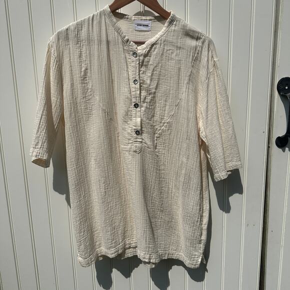 Atelier Delphine April Top Half Sleeve Kinari Ivory Cotton Gauze Large NWOT $210 - Picture 9 of 15